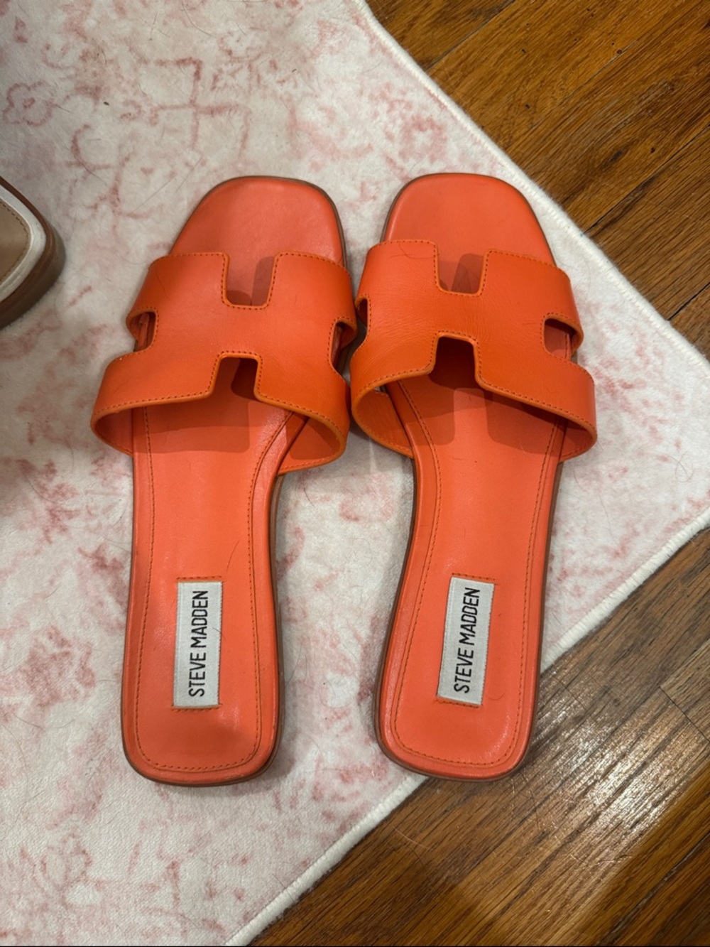 Steve Madden Coral Orange Slide Sandals